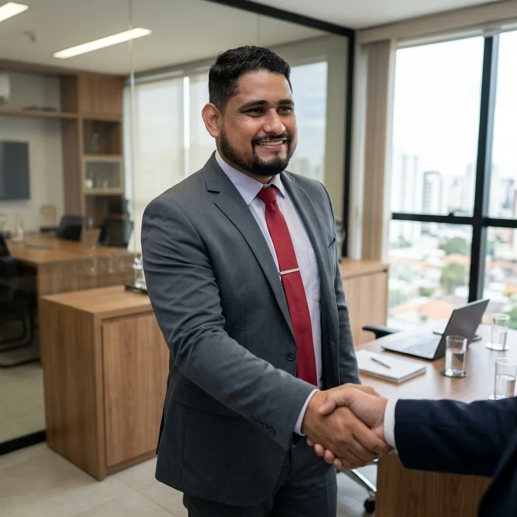 Pedro Montalvão em ambiente profissional de atendimento
